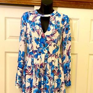 Free People Tegan Blue/Purple Floral Dress